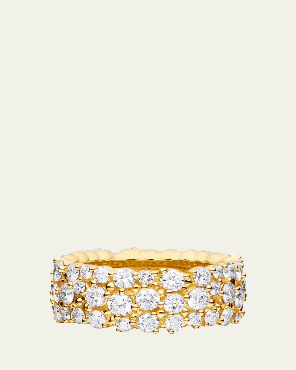 18K Yellow Gold Confetti Ring with Diamonds, Size